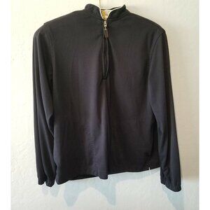Play Dry Greg Norman Womens Small Active Jacket 1/4 Zip Pullover Black Pullover